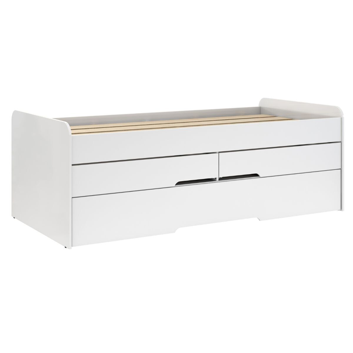 Cama marinera infantil - Juliette - 2 cajones - 1 Plaza - Blanco 
