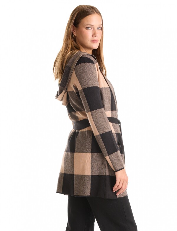 Cardigan Capucha Bls NEGRO/TOSTADO