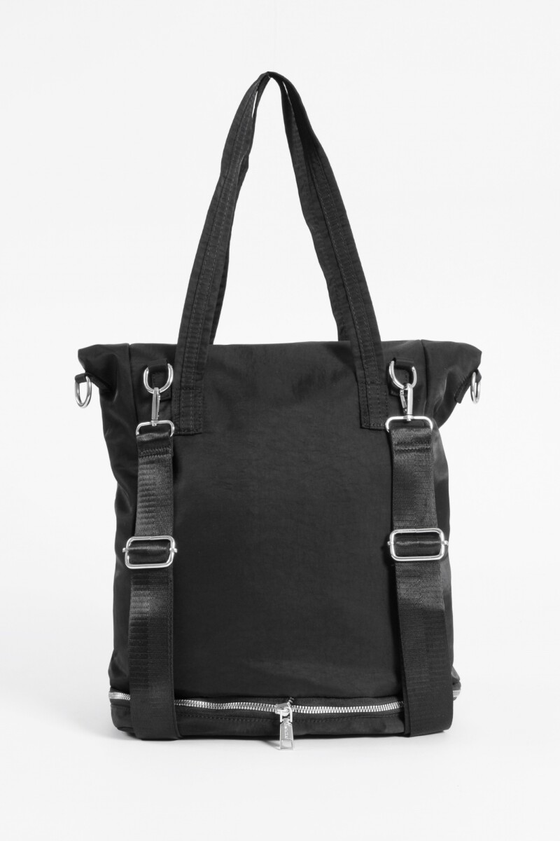 Mochila shopper con bolsillo removible negro