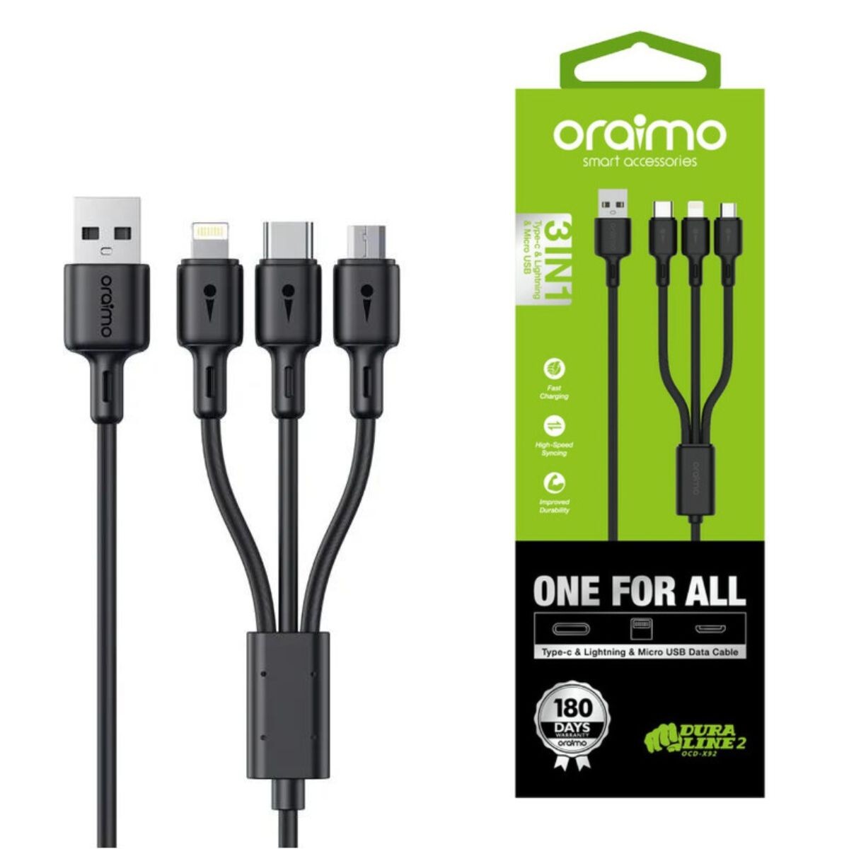 Cable Oraimo 3 en 1 OCD-X93 