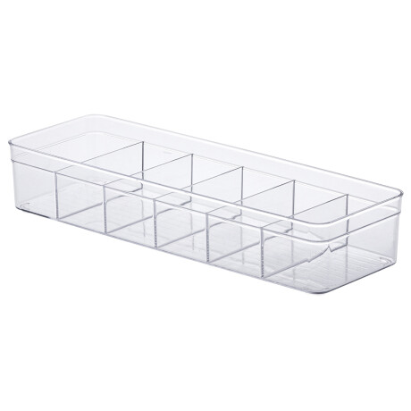 Organizador acrílico con divisiones rectangular G TRANSPARENTE