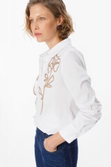 Camisa Petaline Blanco/Vison
