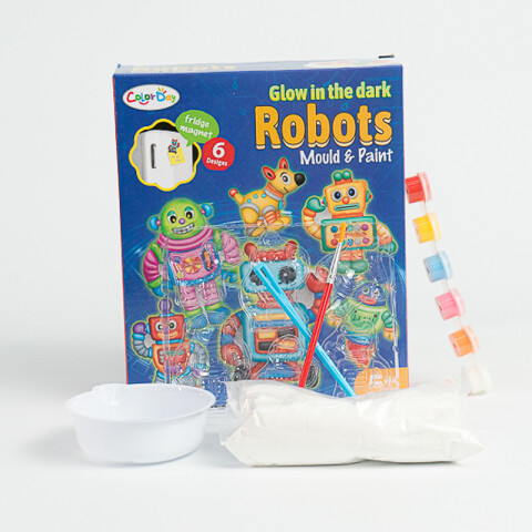 3x2 Juego didactico para pintar yeso magnetico robot Unica