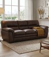 Sillon Livintus 3 Cuerpos Cuero Natural Cafe