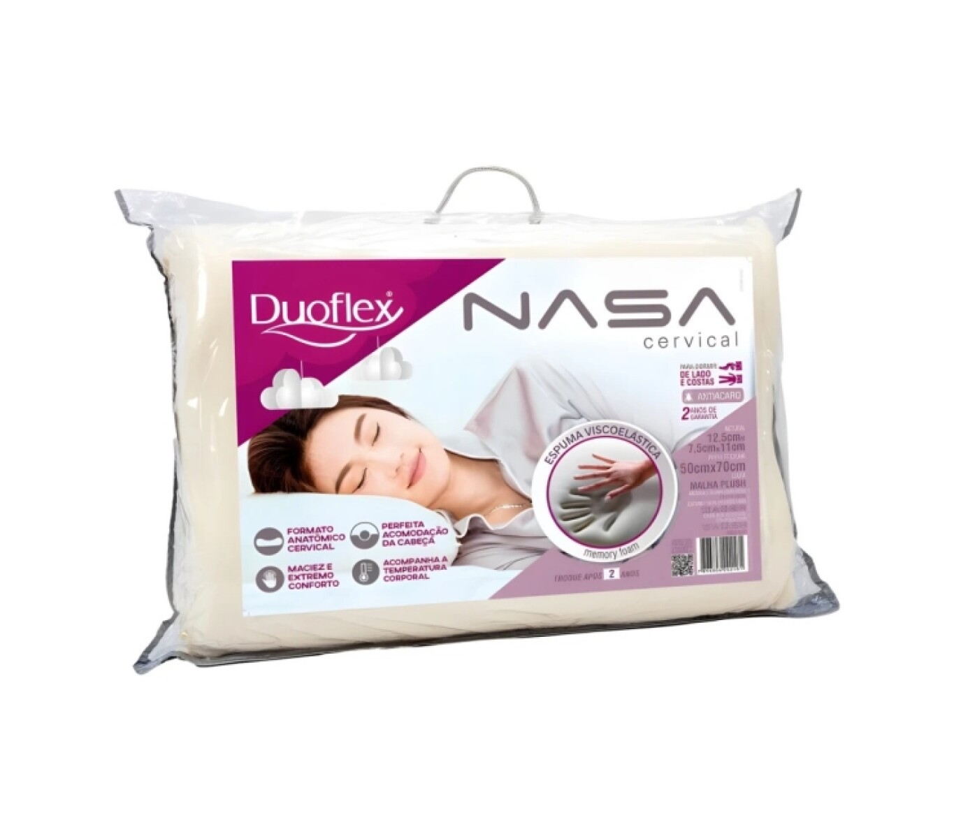 Almohada Duoflex Vicoelastica Nasa Cervical Nn2100 C/funda 