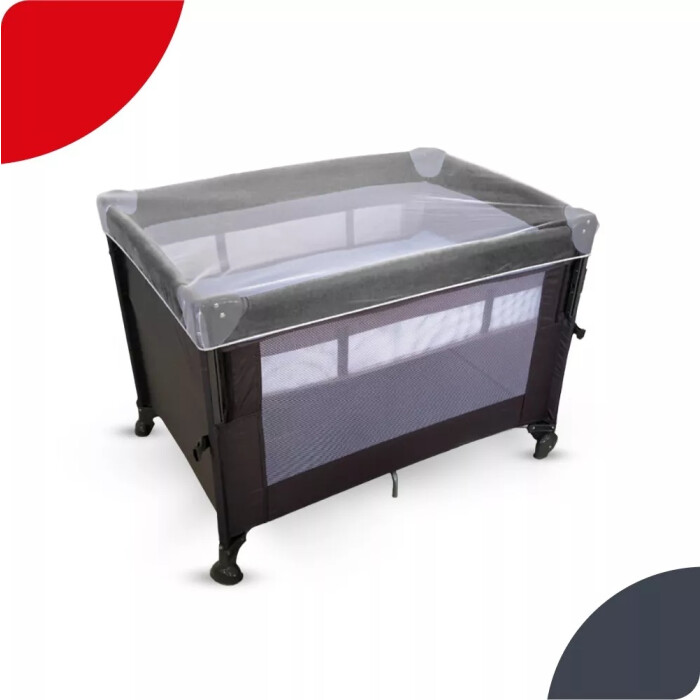 Practicuna Plegable Con Mosquitero Y Ruedas - Tinok Gris/Gris