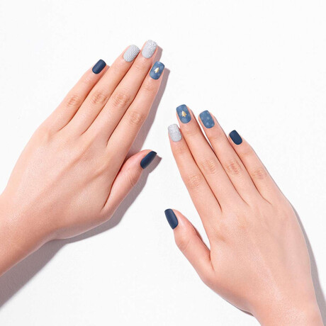 Uñas En Gel Listas (Press On) Snowing Night