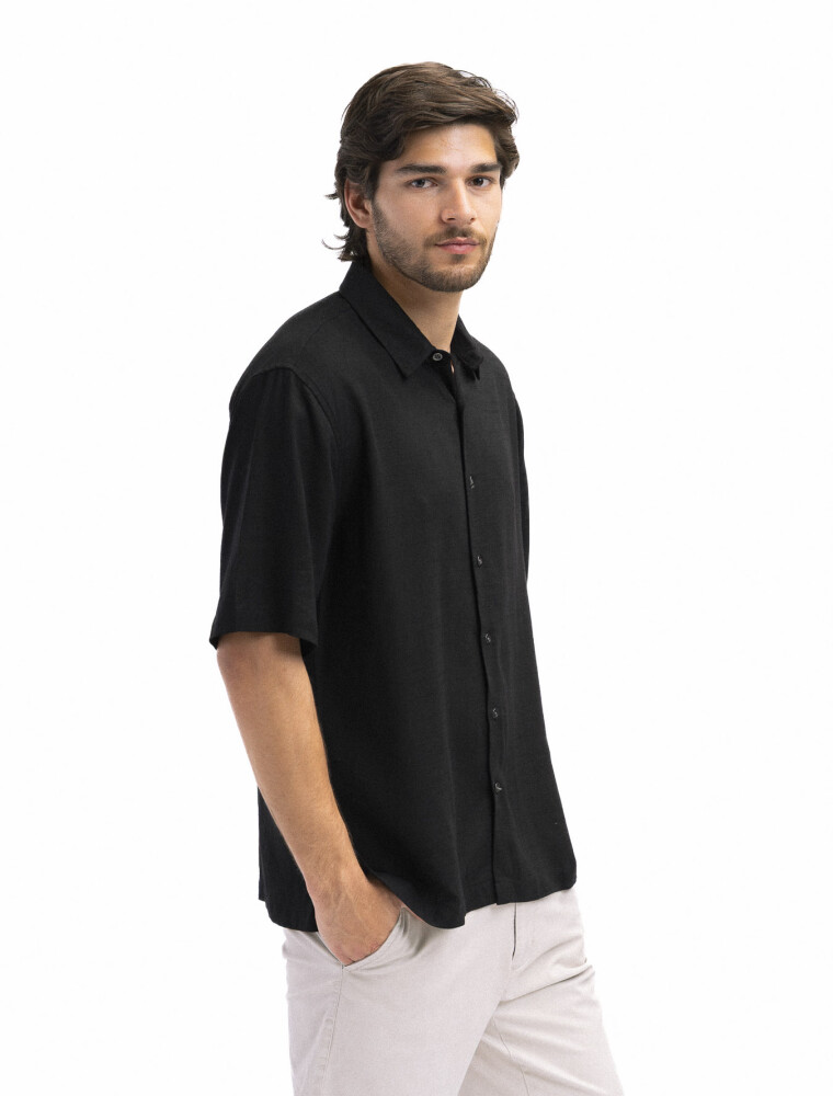 Camisa M/C Hawaii Negro