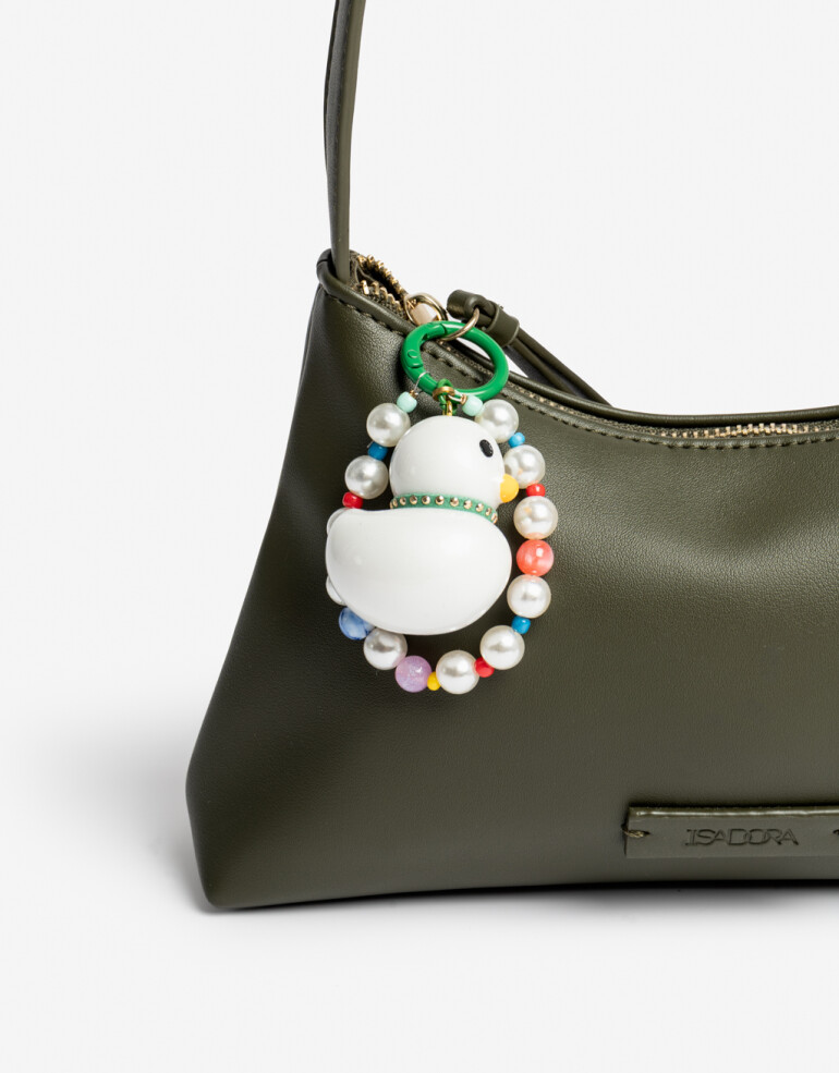 Llavero Acrilico Llavero Y Bag Charm De Patito Con Beads - Combinacion Bicolor