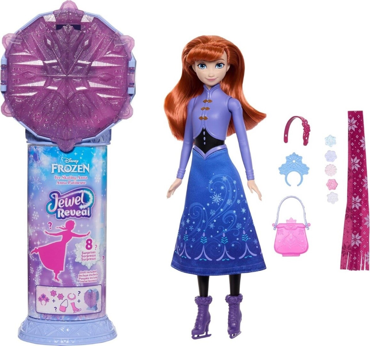Muñeca Frozen Reveal Patinaje con Accesorios - ANNA 