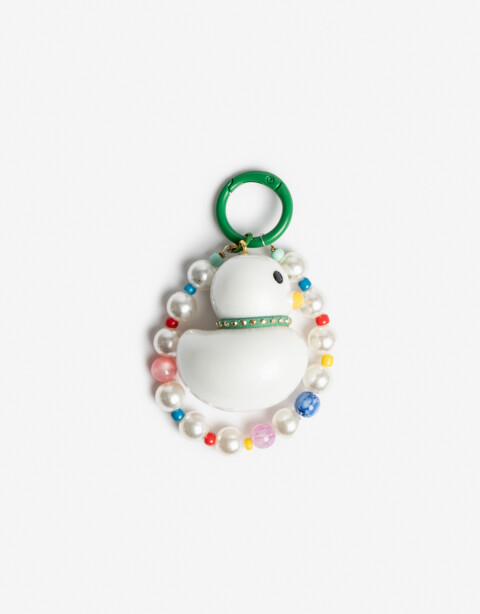 Llavero Acrilico Llavero Y Bag Charm De Patito Con Beads - Combinacion Bicolor