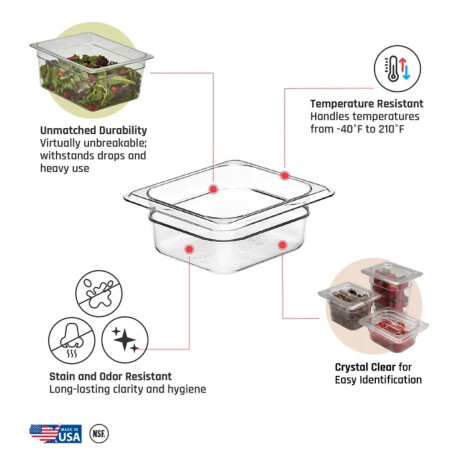 Cuba de Policarbonato GN 1/6 6.5 cm Cuba de Policarbonato GN 1/6 6.5 cm
