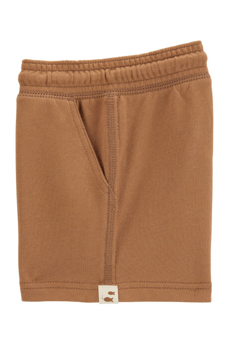 Short deportivo de algodón, marrón Sin color