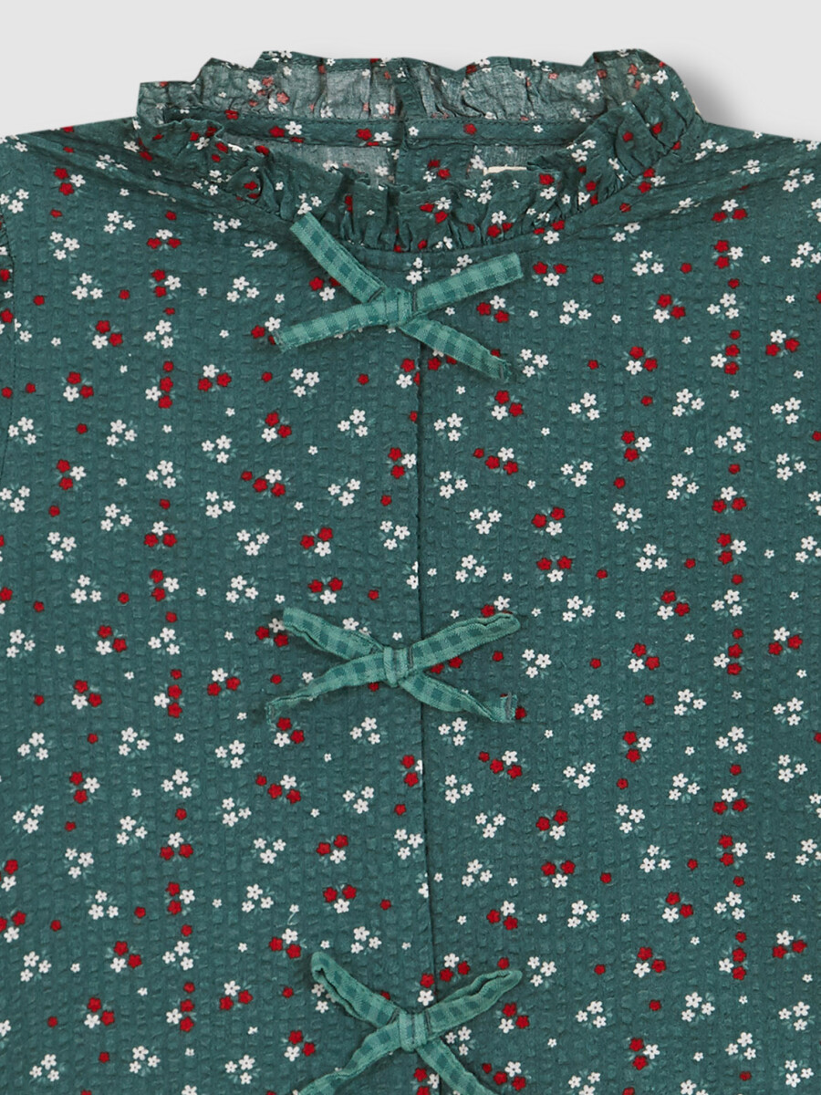 Blusa De Flores Verde