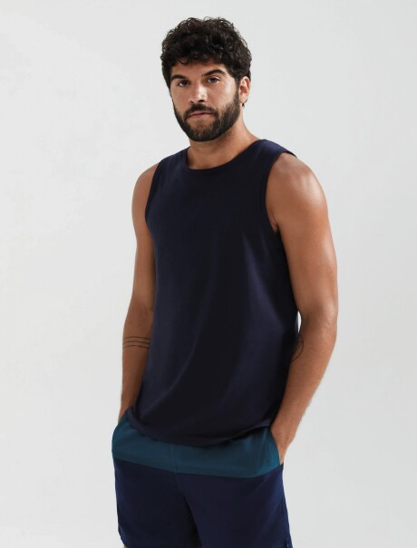 MUSCULOSA BÁSICA MASCULINA AZUL OSCURO