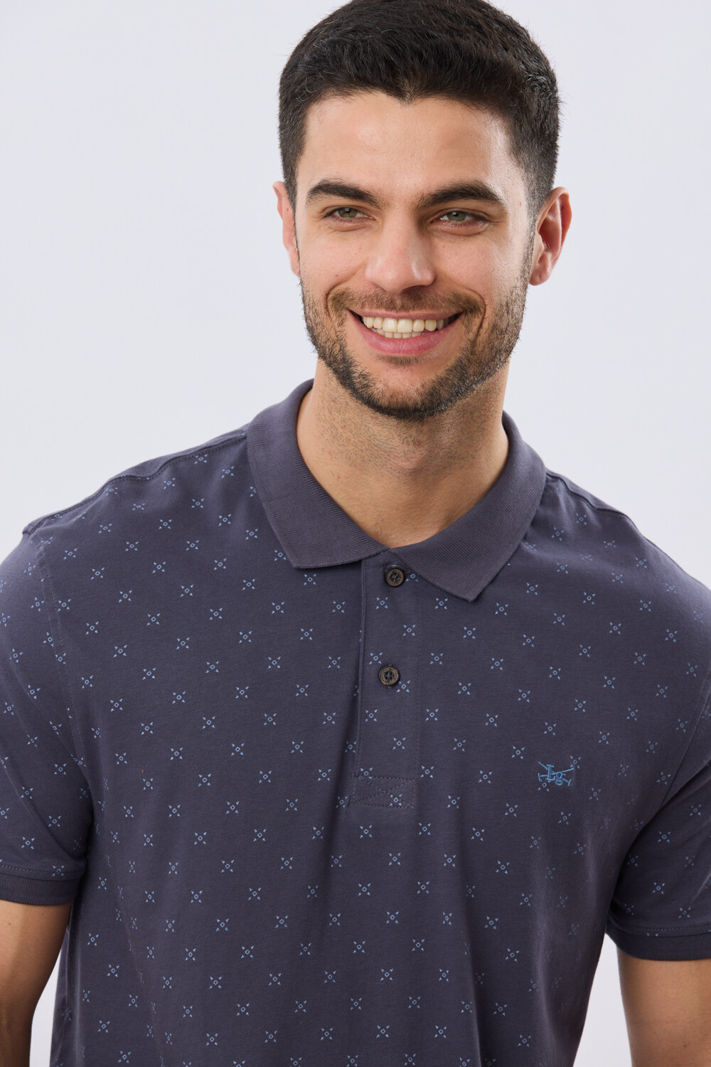 REMERA POLO ESTAMPADA JERSEY Azul