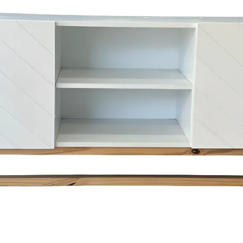Rack para tv laca blanca - PRODUCTO CON DETALLES EN LA MADERA - Rack para tv laca blanca - PRODUCTO CON DETALLES EN LA MADERA -