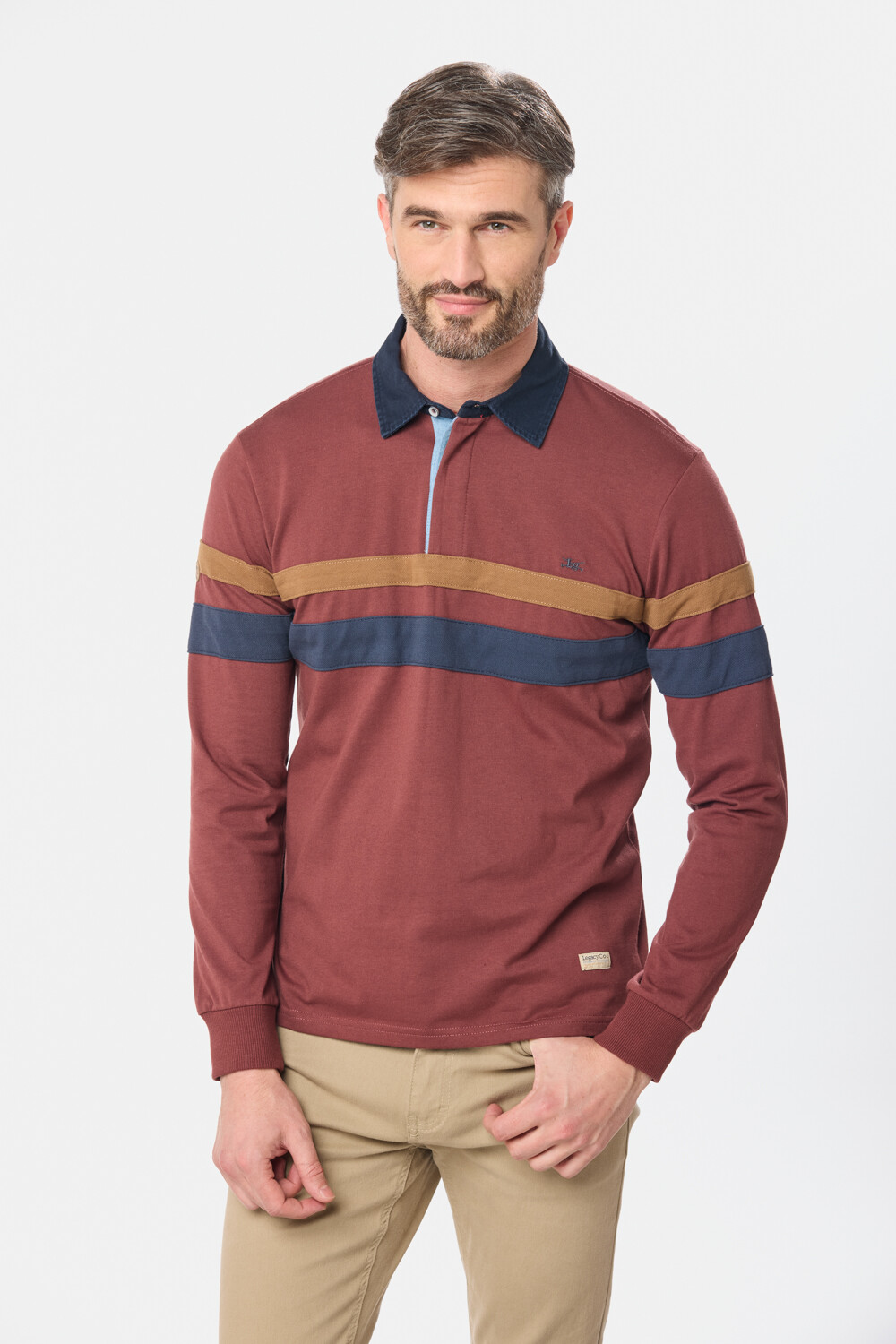 REMERA POLO RAYADA Bordo