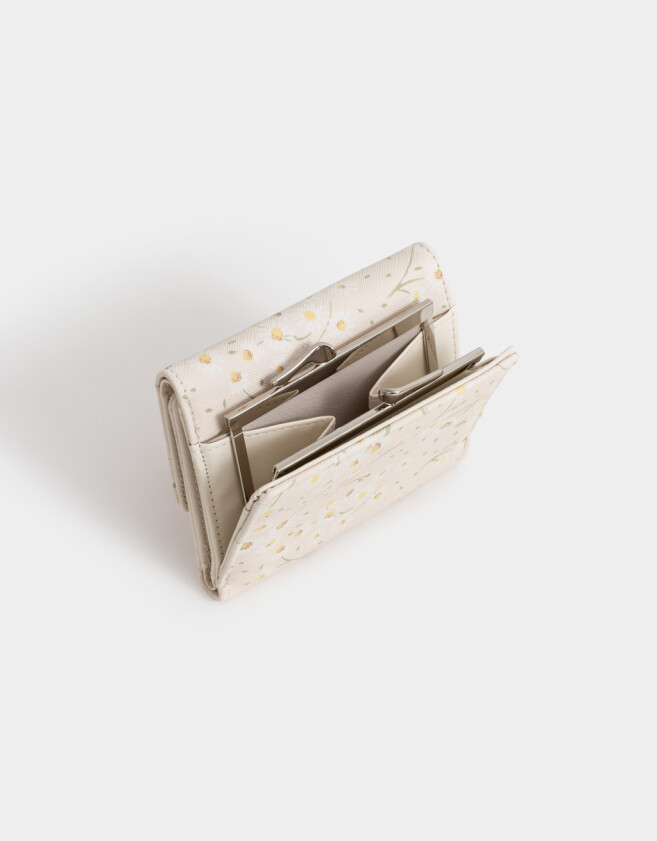 Billetera Estampados Billetera Cuerina Con Solapa - Estampado Flores