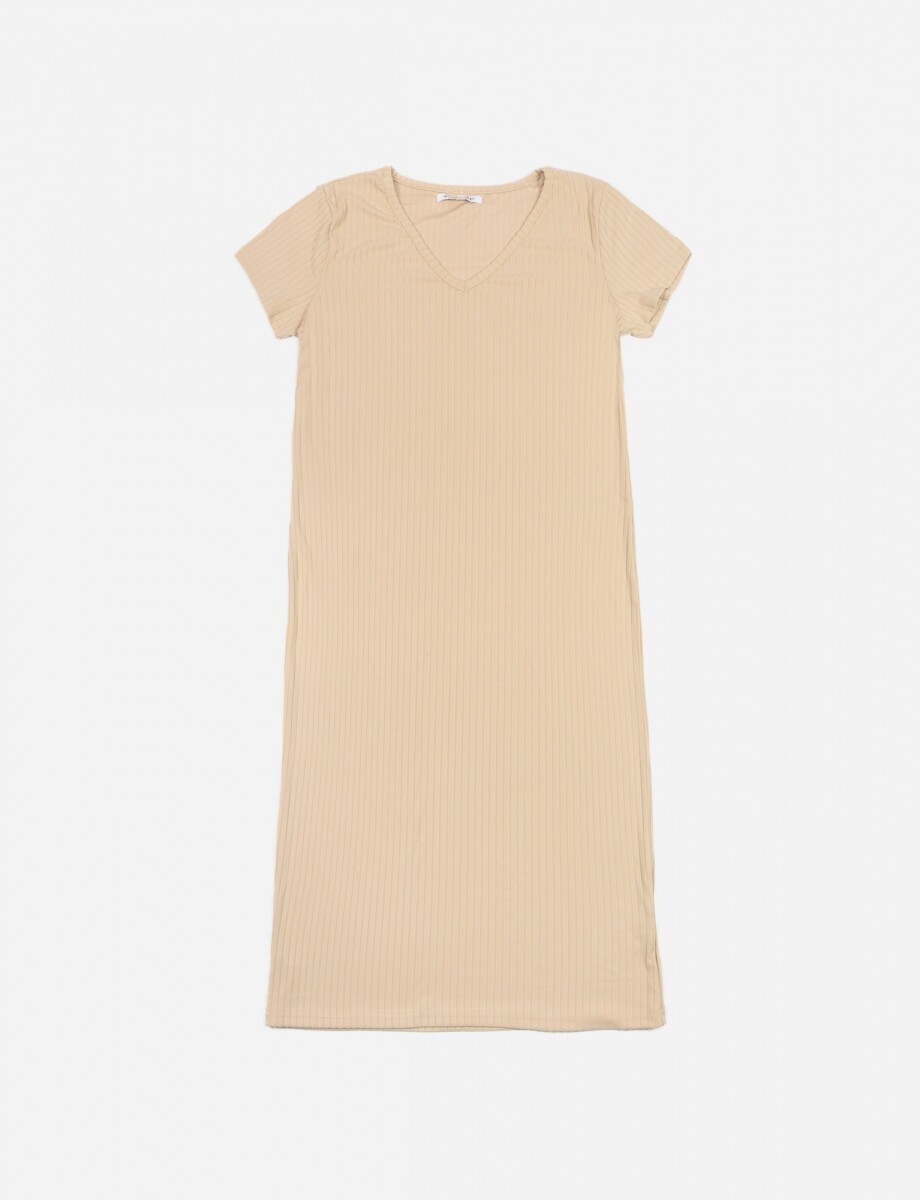 Vestido largo - Mujer - Beige 