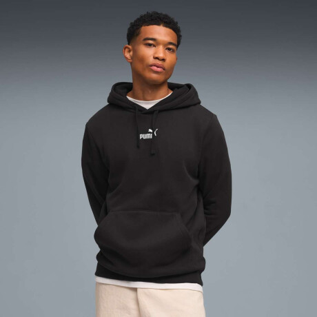 Campera Ess Small N°1 Logo Centered Hoodie Felpa de Hombre Negro