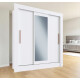 Placard Ropero 3 Puertas Corredizas Dormitorio Con Espejo Blanco
