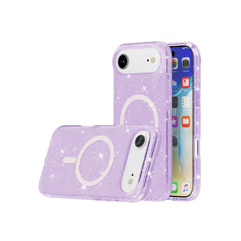 Protector para iPhone 17 Air glitter color violeta Protector Para Iphone 17 Air Glitter Color Violeta