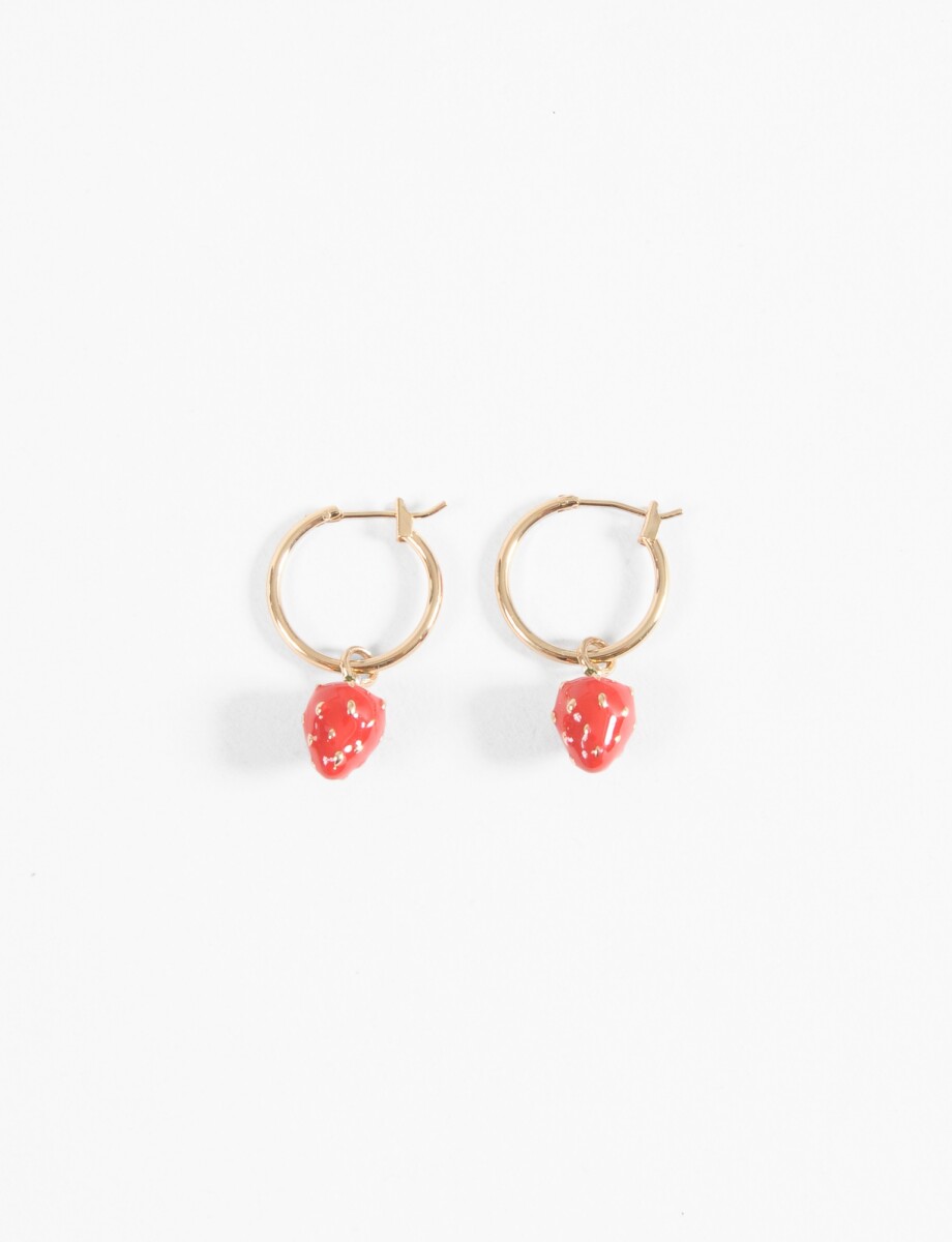 Aros dije frutilla - dorado 