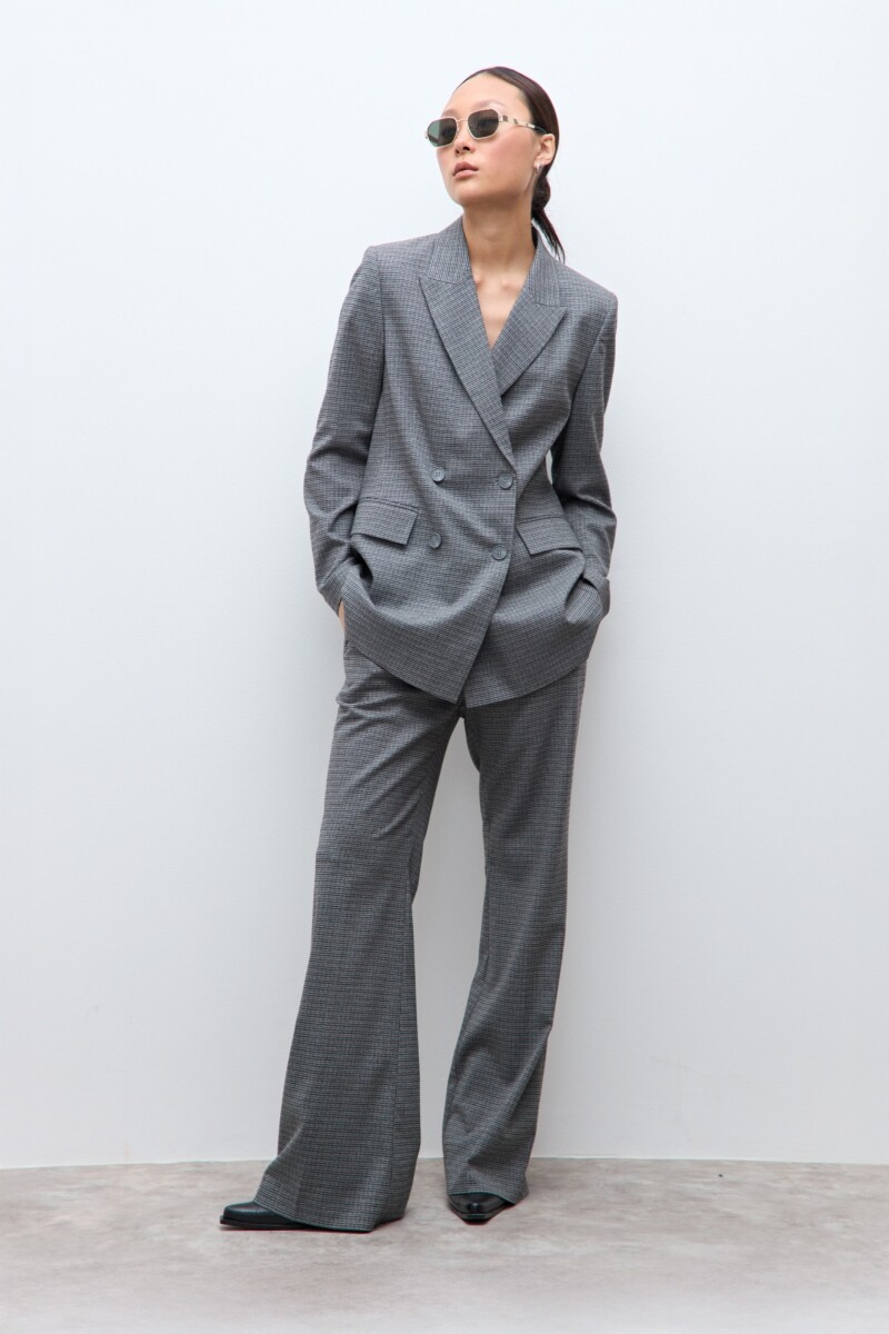 Blazer fantasía doble botonadura - gris 