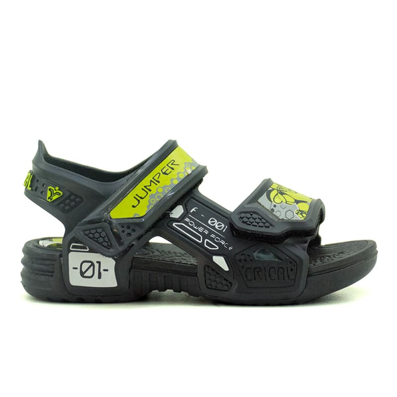 Sandalia Crical C/Velcro de Niños - C204 Negro-blanco