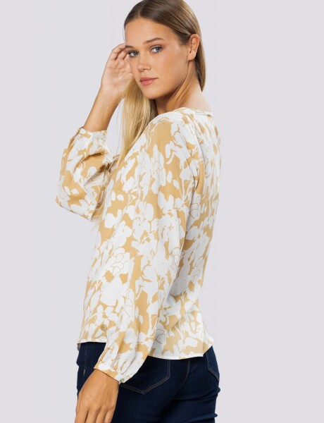 BLUSA ESTAMPADA Mostaza