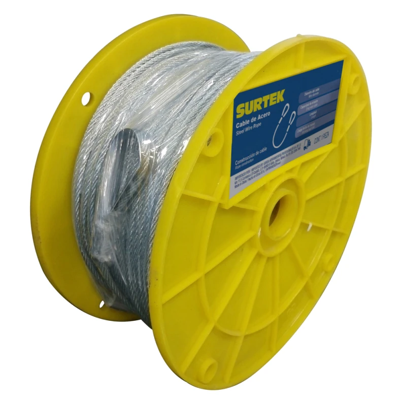Cable Acero 7x7 - 1/8" X Mt Surtek Forra Cable Acero 7x7 - 1/8" X Mt Surtek Forra