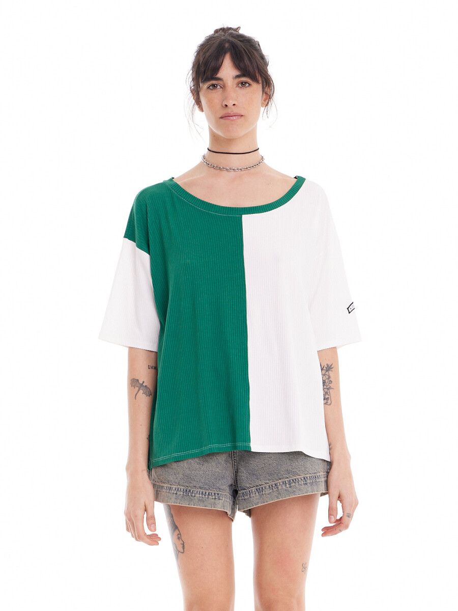 Remera Lulú CB - Off White/Verde 