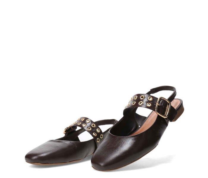 Zapato con pulsera y hebilla Marron