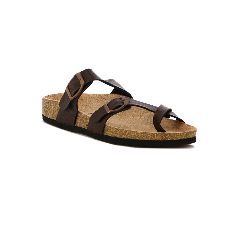 Sandalias Mujer Darkness Tiras Cruzadas Marron Oscuro