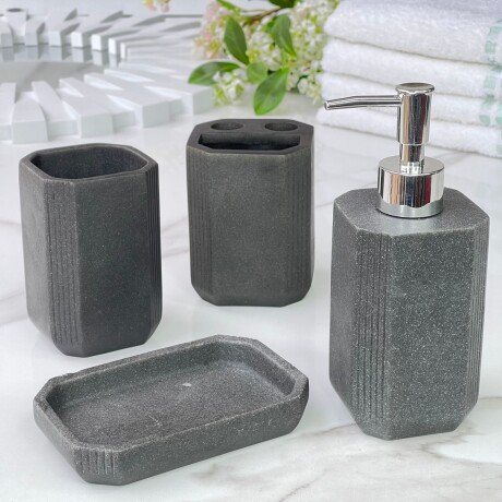 Set de Accesorios de Baño 4 Piezas en Resina Set de Accesorios de Baño 4 Piezas en Resina