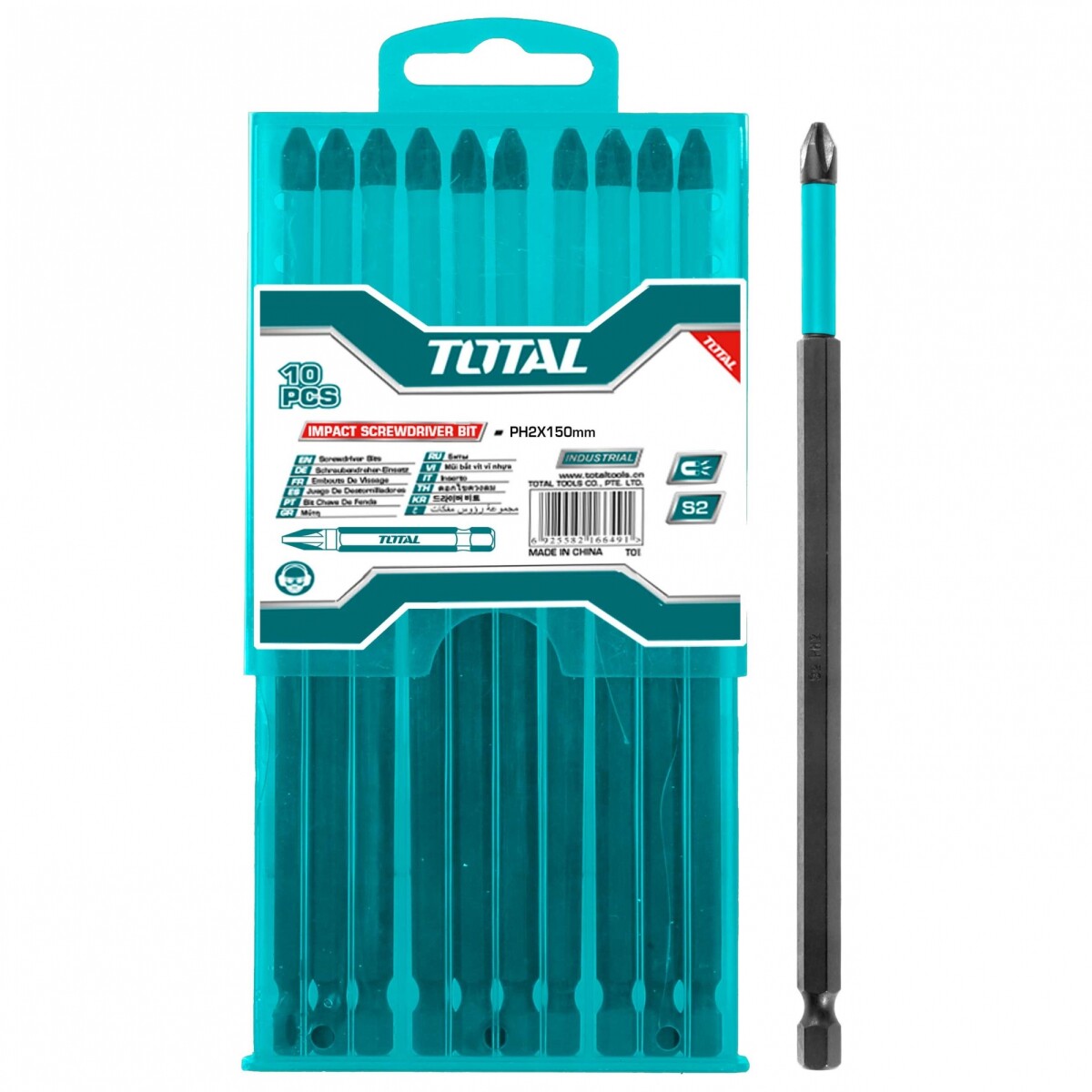 Set De 10 Puntas Atornillador De Impacto - Phillips Ph2 15cm 