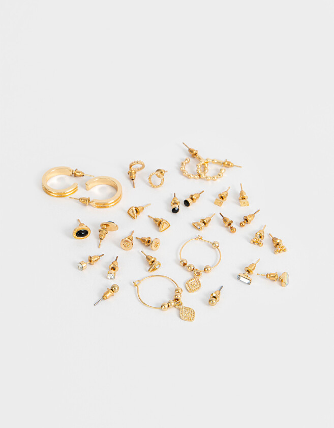 Aros Sets Strass Aros Sets Con Strass - Dorado