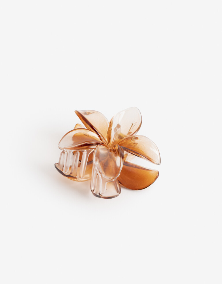Broche Flores Broche Acrílico Flor - Marron Chocolate