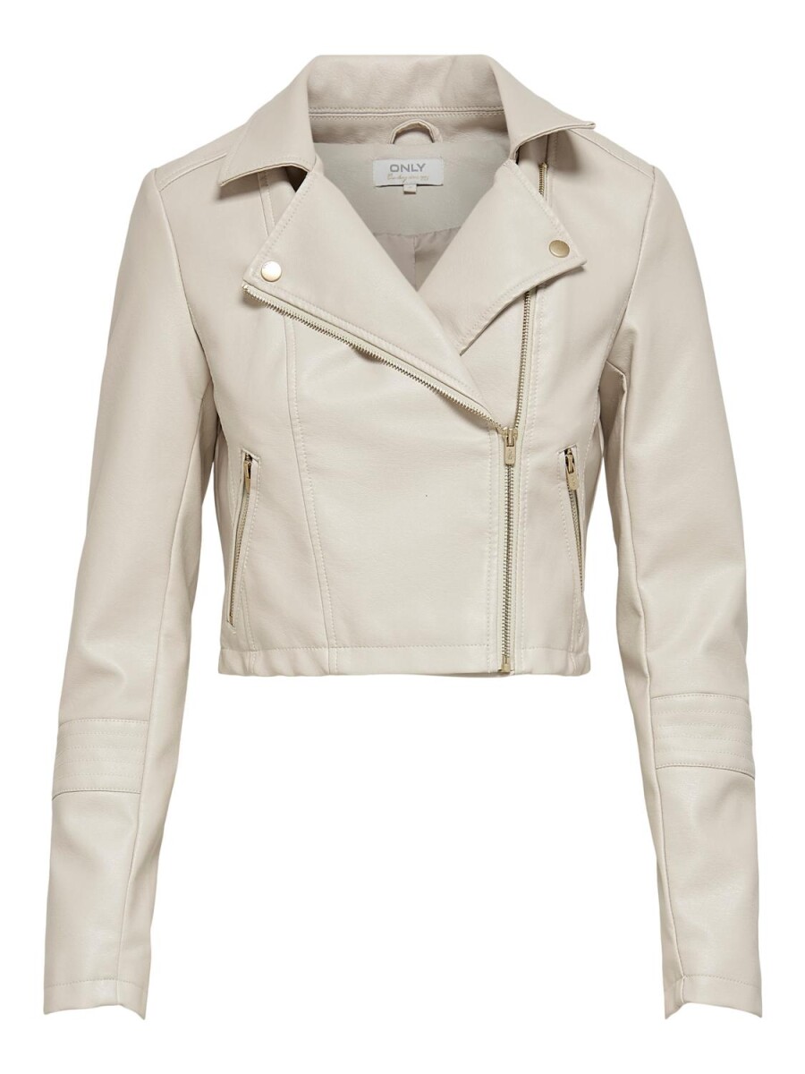 Chaqueta Gemma Cropped Efecto Piel - Pumice Stone 