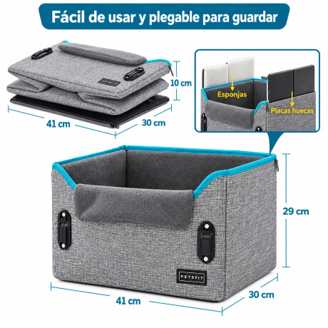 Bolso Transportador Auto Grande Mascotas C/Correa Ajustable Turquesa
