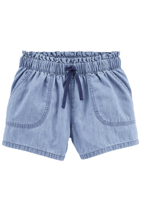 Short de chambray de algodón con cordón 0