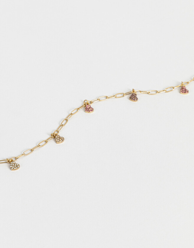 Collares Cortos Con strass Collar Corto Con Dijes De Strass - Dorado