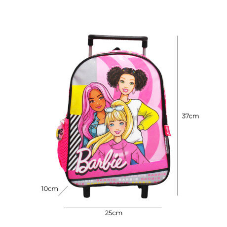 Mochila Escolar Barbie C/carro 30cm Rueditas Infantil Din71616-m2