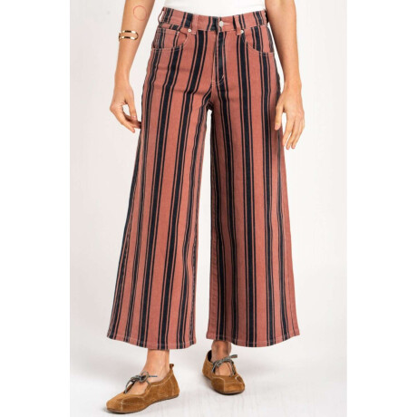 Jean Wide Leg Rayado Rosa