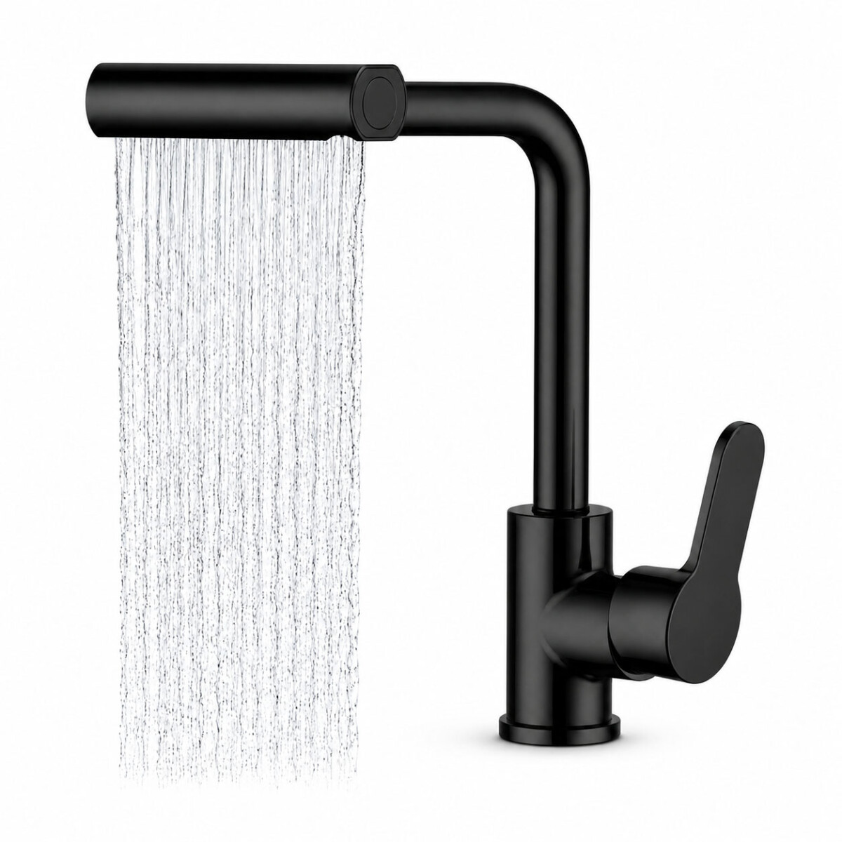 Grifo Monocomando Giratoria 4 Chorros Para Cocina - Negro 