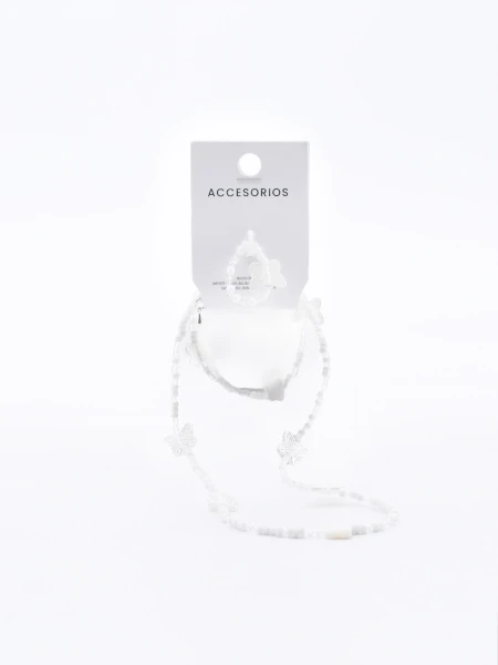 SET COLLAR, PULSERA Y ANILLO BLANCO
