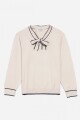 Sweater con corbatín CRUDO