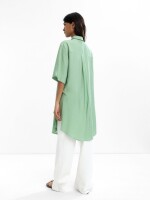 Vestido Camisero Con Bolsillo verde