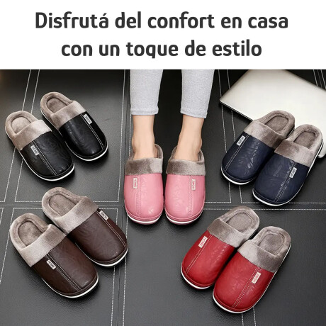 Pantufla De Cuerina Super Abrigadas Antideslizante Unisex Negro